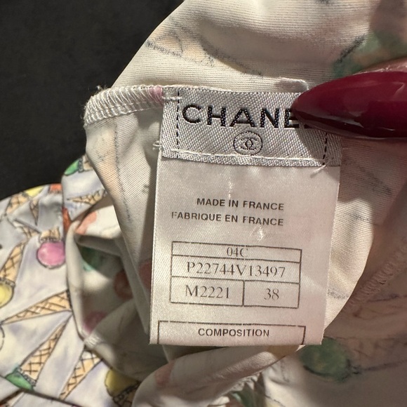 CHANEL Multicolor Ice Cream Pattern Dress - Picture 9 of 10
